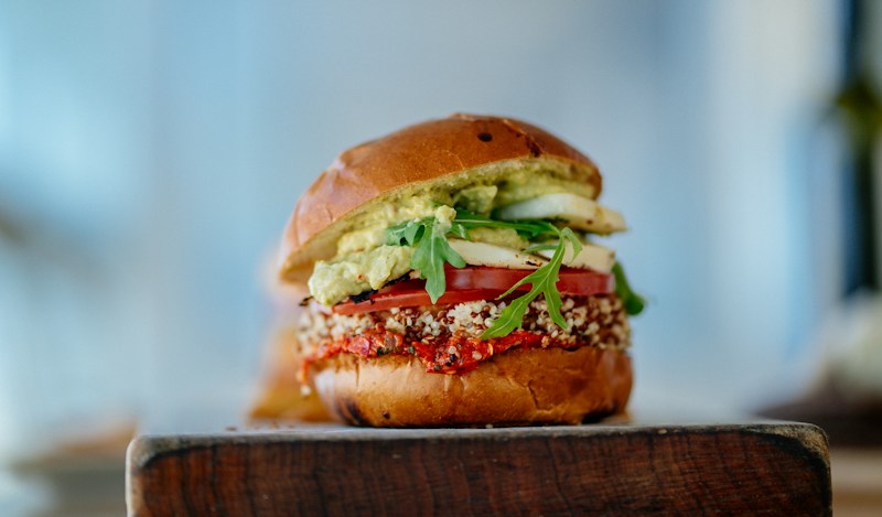 Illustrative vegetarian burger